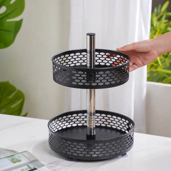 Rotating Metal Storage Rack Black