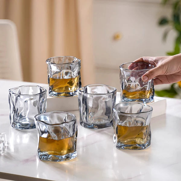 Crystal Water Glass Grey Set of 6