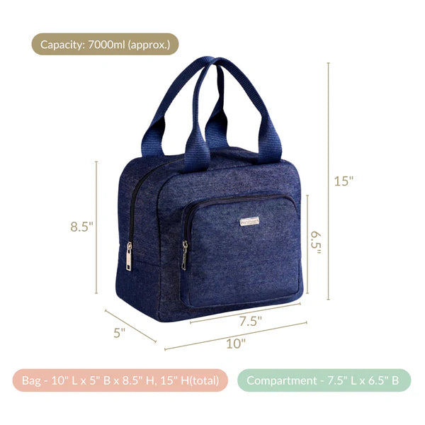Thermal Insulated Denim Lunch Bag