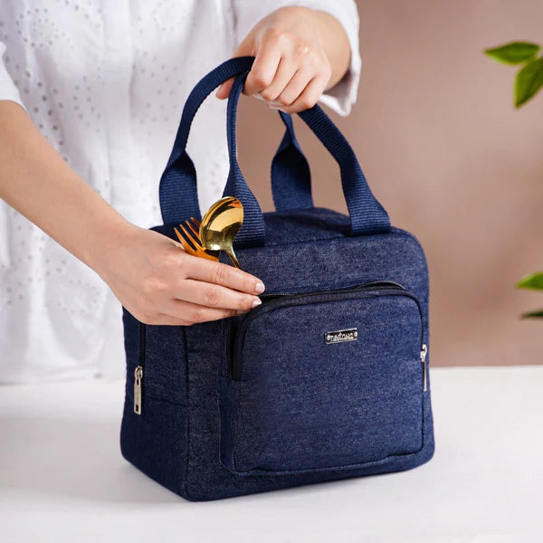 Thermal Insulated Denim Lunch Bag